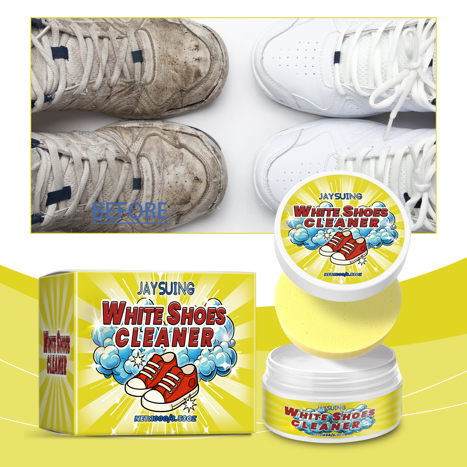 White Shoes Cleaning Cream Sta - Sneaker Care Clean review and price