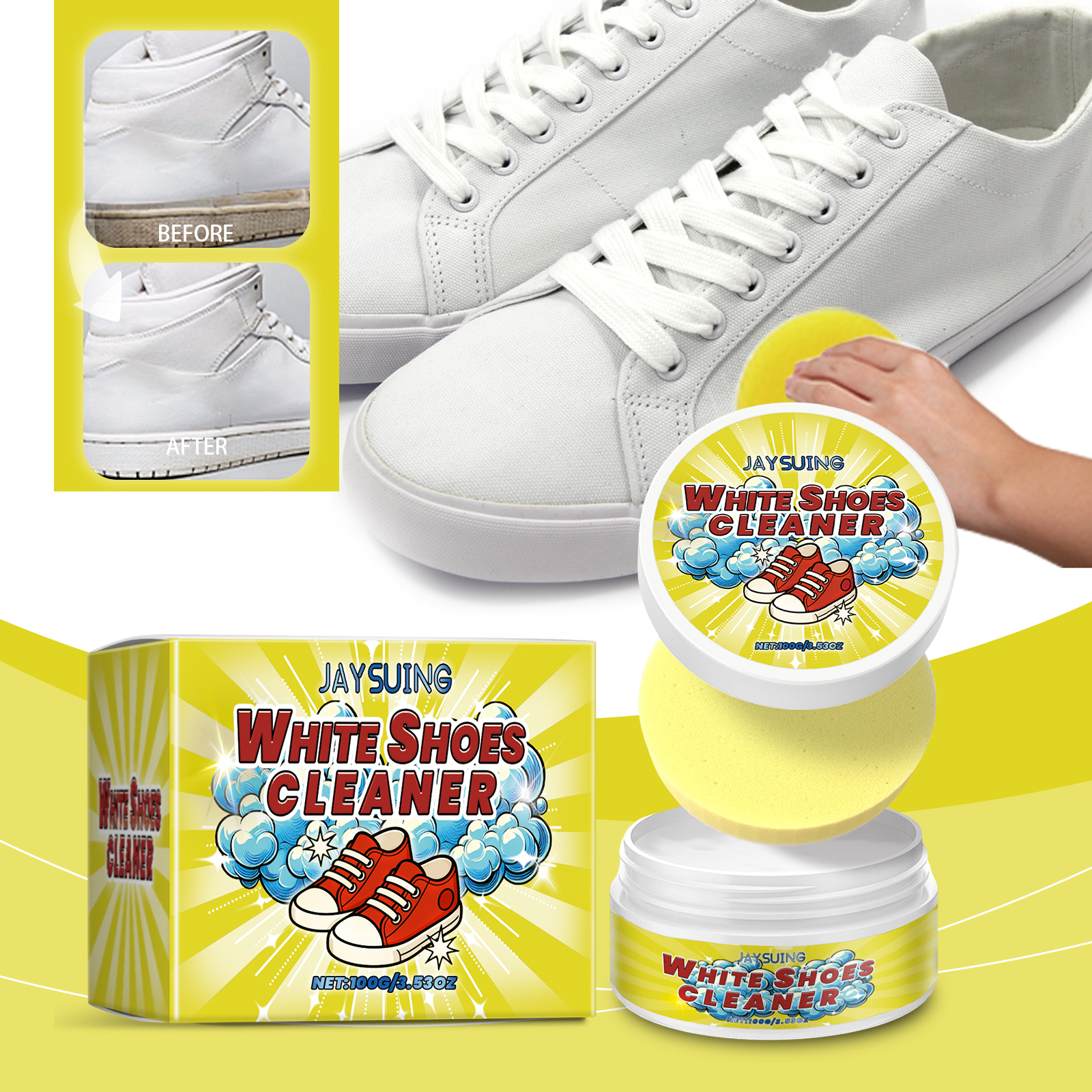 White Shoes Cleaning Cream Sta - Sneaker Care Clean review and price